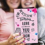 GIFT MY PASSION Happy Birthday Love You Mom Greeting Card for Birthday/Mother's Day -1Piece