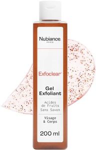 NUBIANCE - Exfoclear® Exfoliant Gommage Visage/Corps Aux Acides De Fruits. Gel Nettoyant Peau Grasse Ou Seche Anti Point Noir. Body Scrub.