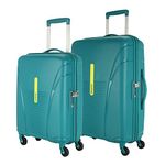 American Tourister Ivy 4 Wheel Spinner Polypropylene (Pp) 2 Pc Set Sea Green Hard Trolley Bag with TSA Lock Small & Medium Sets (55Cm + 68 Cm)