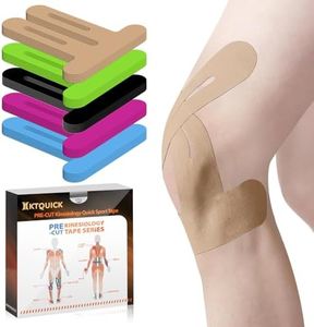 Kinesiology Tape for Knees Pre Cut, 12 PCS Upgrade KTQUICK Knee Tape For Knee Pain Relief Pre Cut, Original Cotton Knee Tape, Flexible & Durable Sports Tape for Support & Comfort During Workouts,Beige