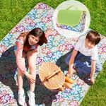 Habaylin Picnic Blanket Waterproof, Extra Large Picnic Blanket 200x200CM, Foldable Washable Beach Mat Picnic Mat with Carrying Handle, Outdoor Beach Blanket for Camping Park Hiking