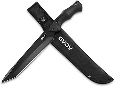 GVDV Coltello a Lama Fissa con Fodero, Coltello da Caccia 39cm, Coltello Sopravvivenza con Manico FRN per All'aperto, Caccia, Campeggio
