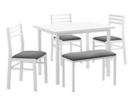 Monarch Specialties Dining Set - 5pcs Set/White Top/White Metal