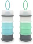 LADISO Baby Formula Dispenser, Formula Container, Portable Milk Powder Dispenser Container, Baby Feeding Travel Storage Container, Non-Spill Stackable Baby Snack Storage Container, BPA Free, 2 Packs