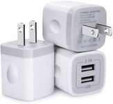 FiveBox Charger Block, USB Wall Charger, 3Pack Dual Port 2.1Amp Fast Charger Brick Base Adapter Charging Cube Plug Box Compatible iPhone 16 Pro Max 15 14 13 12 X 6 6S 7 8 Plus, iPad, Samsung, Android