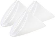 NY Threads White Cloth Napkins [43 x 43 CM - 12 Pack] Reusable and Washable Polyester Dinner Napkins; Ideal for Parties, Wedding and Restaurant Use