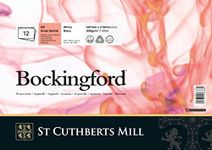 St Cuthberts Mill Bockingford T4533000101DQ Watercolour Paper 300gsm Satin Watercolour Pad 29.7 x 21 cm (A4) Glued on One Side 12 Sheets White