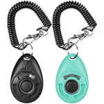 Dogs Clicker, [2 Pcs] Diyife Clickers for Dog Training with Wrist Strap Clicker Training for Dog Puppy Cat(Black&Green)