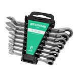 Ratchet Spanner Set 8pcs. 8-19mm with 72 Teeth from WIESEMANN 1893 | Ratchet Ring Spanner Made from Chrome-Plated CV Steel | 80393