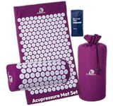 DoSensePro Acupressure Mat and Pillow Massage Set - by + Gel Pack. Acupuncture Mattress for Neck and Back Pain. Relieve Sciatic, Headaches, Aches at Pressure Points. Natural Sleeping Aid, 2 Piece Set