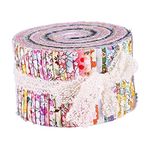 shamjina 36 Pieces Fabric Strips Roll 2.5 Inch Jelly Fabric Bundles Fabric Quilting Strips Roll Up Flower Precut Patchwork Strips for Crafts Sewing Favors, Floral