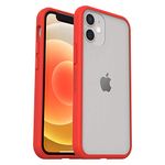 OtterBox Sleek Series Case for iPhone 12 mini, Shockproof, Drop proof, Ultra-Slim, Protective Thin Case, Tested to Military Standard, Clear/Red, No Retail Packaging