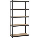 Yaheetech Heavy Duty Storage Shelving, 5- Tier Storage Rack Unit Adjustable Metal Shelving Rack, Black, 90cm by 40cm by 180cm