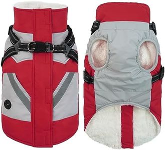 IECOii Dog Coats for Small Dogs Winter Harness Zip Up - Red,XSmall - Warm Fleece Lined Small Dog Winter Coat with D Ring,Waterproof Puppy Coats，Dog Snow Jackets Snowsuit Chihuahua Papillon Maltese