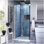 DreamLine Aqua Fold 29 1/2 in. W x 72 in. H Frameless Bi-Fold Shower Door in Chrome, SHDR-3630720-01