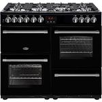 Belling Farmhouse 100DFT Dual Fuel Range Cooker, Black, 100cm