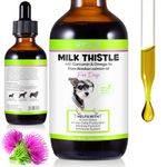 Milk Thistle for Dogs, 60ML Kidney and Liver Supplements for Dog, Natural Dog Silymarin Antioxidant With Curcumin & Omega-3 Salmon Oil