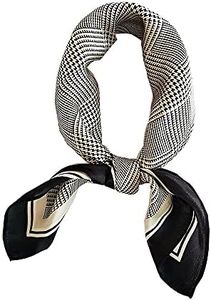 FONYVE 100% Mulberry Silk Scarfs for Women - Lightweight Square Satin Head Scarf - Small Silk Hair Scarf for Sleeping 21" x 21"