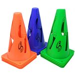 Lusum 9 Inch Football Training Safety Marker Cones 12 pack. Flexible Traffic Cones for Football Training. Set of 12 Football Training Cones. Collapsible Design for Safety. Ideal for Kids Sports Drills