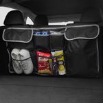Amazon Basics Car Hanging Trunk Organizer – 6 Compartments, Durable 600D Oxford, Adjustable Straps, Foldable Boot Storage Bag, Black