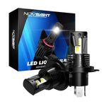 NOVSIGHT H4 LED Headlight Bulbs, 1:1 Mini Design 80W 18000LM 6500K H4/9003 Headlight Bulbs, Plug and Play, Replacement Halogen and Xenon H4 Bulbs, IP68 Waterproof, Pack of 2