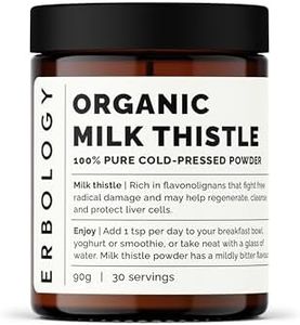 Erbology Organic Milk Thistle Powder 90g - 30 Servings - 180mg Silymarin per Serving - Body Cleansing - Cold-Pressed from 100% Milk Thistle Seeds - Sustainably Sourced in Europe - Vegan - GMO-Free