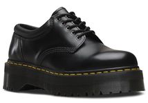 Dr. Martens Unisex-Adult 5-Eye Style 8053 Quad, Black Polished Smooth, 12 Women/11 Men