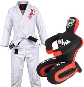 Hawk Sports Brazilian Jiu Jitsu Gi for Men and Women & Clown Grappling Dummy for Combat Sports Mastery