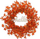 Fall Wreaths for Front Door, TOKCARE 22 Inch Orange Forsythia Outdoor Door Wreath with Berries Autumn Wreath for Front Door Wedding Wall Home Thanksgiving Decor