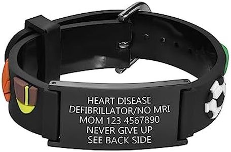 Kids Personalized Medical ID Bracelet-Silicone Autism Allergy Seizure Cute ID Wristband with Medical Alert Badge for Kids Toddler Children in Case of Emergency Bracelets if Lost (5.1''-6.5'')