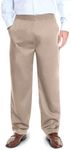 Pembrook Mens Elastic Waist Pants for Seniors - Adaptive Mens Pants for Elderly Tan