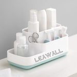 Leawall Bathroom Caddy 5 Comportment kitchen or Bathroom Storage Organizer, Toothbrush Holders Home Office and Toiletry Storage Sink Caddy Countertop Shaving Kit (Multicolor)