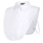 UYTWQS Fake Collar Detachable Blouse Dickey Collar Half Shirts False Collar for Women Girl Favors（5 Buttons, Extended ） White