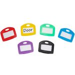 Pawfly 1 Inch Key Cap Tags in 6 Assorted Colors Key Identifier Covers with Blank Paper Labels for Standard Flat House Keys (Not Suitable for Odd-Shaped Keys), 24 Pack