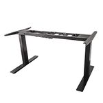 Dual Motor Standing Desk, Programmable Sit Stand Height Adjustable Frame (Fast Assembly Black)