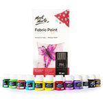 Mont Marte Fabric Paint Set – 12 Pieces x 20ml – Permanent Textile Paints – Ideal Colours for Clothing, Bags and All Fabrics