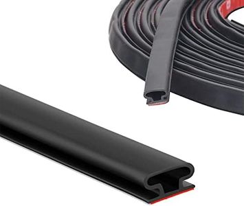 6M D-Shape Rubber Weather Stripping Door Seal Strip,Self-Adhesive Waterproof Window Sealing Strip,Draught Excluder for Door Frame Insulation Soundproof,Suit for 3 to 5.5mm Gap,Black