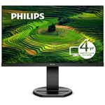 Philips 241B8QJEB/17 24” Monitor, FHD IPS Panel, VGA, DVI, DP, HDMI, USB-Hub, EPEAT, Built-in Speaker, Height Adjustable, 4 Year Advance Replacement Warranty, TAA (Trade Agreement Act) Compliant