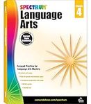 Spectrum Language Arts Grade 4, Ages 9 to 10, 4th Grade Language Arts Workbook, Vocabulary, Sentence Types, Parts of Speech, Writing Practice, and Grammar Workbook - 200 Pages