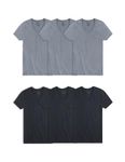 Fruit of the Loom Men's Eversoft Cotton Stay Tucked V-Neck T-Shirt, Regular - Black - 6 Pack, 3X-Large