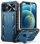 FNTCASE for iPhone 12 Phone Case: Hard Shockproof Protective Cases for iPhone 12 | Military Grade Drop Proof Protection Durable Heavy Duty Thick TPU | Rugged iPhone 12 Pro Matte Cover with Kickstand