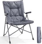 EVER ADVANCED Camping Chair for Adults, 6 CM Padded Folding Chair for Heavy People with Hard Armrest, Outdoor Garden Chair Foldable Portable Beach Fishing Indoor Picnic Loadable 120kg