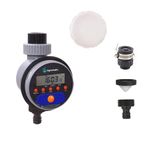 Agromato® Automatic Ball Valve Drip Irrigation Garden Water Timer with LCD Display | Works Under Low Pressure | Updated Model | Universal Tap Adapter