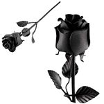 NOVECRAFTO Hand Forged Iron Rose - 100% Iron Flower in Matt Black - Anniversary Surprise for Her