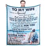 to My Wife Blanket Anniversary Birthday Gifts for Wife from Husband Best Birthday Gifts for Wife I Love You Blanket Ultra-Soft Micro Light Weight Warm Bed Plush Throw Blanket