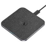 AGPTEK Wireless Charger, 15W Wireless Charging Pad for Samsung S24/S23/S22/S21/S20/S10/Z Flip 4/5, Compatible with iPhone 16/15/14/13/12/11/10/XR/XS, Google Pixel 5/6/7/8, AirPods, Qi-Certified, Black