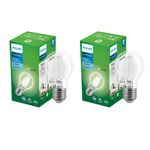 PHILIPS 9-watt LED Clear Glass Light Bulb | Bulb Base: E27, 850 Lumen Full Glow Clear LED Bulb for Home Decoration | Crystral White, Pack of 2