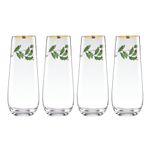 Lenox 889237 Holiday 4-Piece Stemless Flute Set