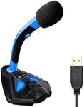 KLIM Voice Desktop USB Microphone Stand for Computer Laptop PC - Gaming Mic PS4 - New 2022 Version - Blue