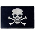 Pirate Flag of Jolly Roger Patch Embroidered Applique Fastener Hook & Loop Emblem